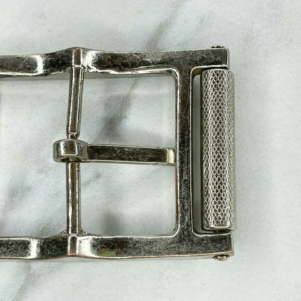 Silver Tone Simple Basic Roller Belt Buckle